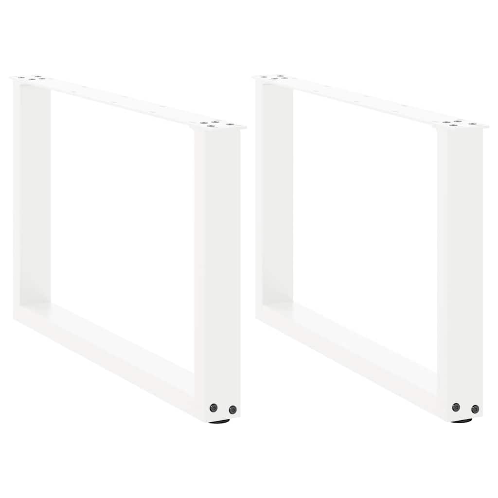 Coffee Table Legs U-Shaped 2 pcs White 60x(42-43) cm Steel