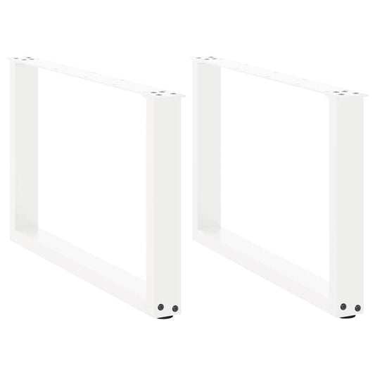 Coffee Table Legs U-Shaped 2 pcs White 60x(42-43) cm Steel
