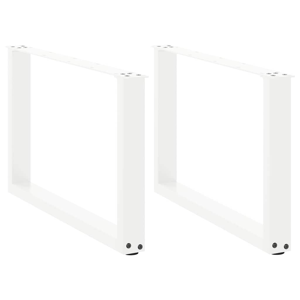 Coffee Table Legs U-Shaped 2 pcs White 70x(42-43) cm Steel