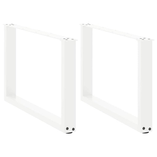 Coffee Table Legs U-Shaped 2 pcs White 70x(42-43) cm Steel