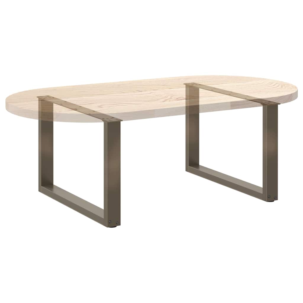 Coffee Table Legs U-Shaped 2 pcs Natural Steel 70x(42-43) cm Steel