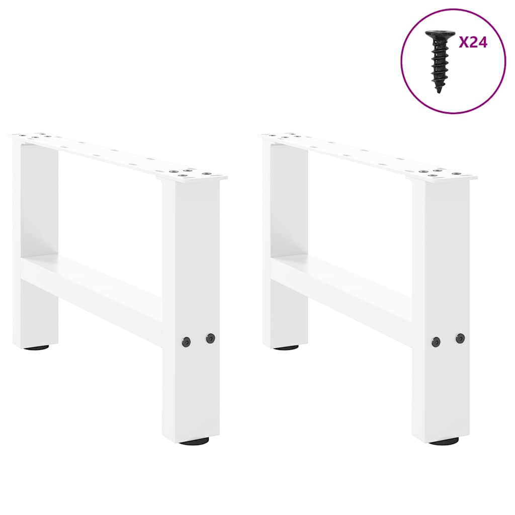 Coffee Table Legs White 2 pcs 50x(30-31) cm Steel