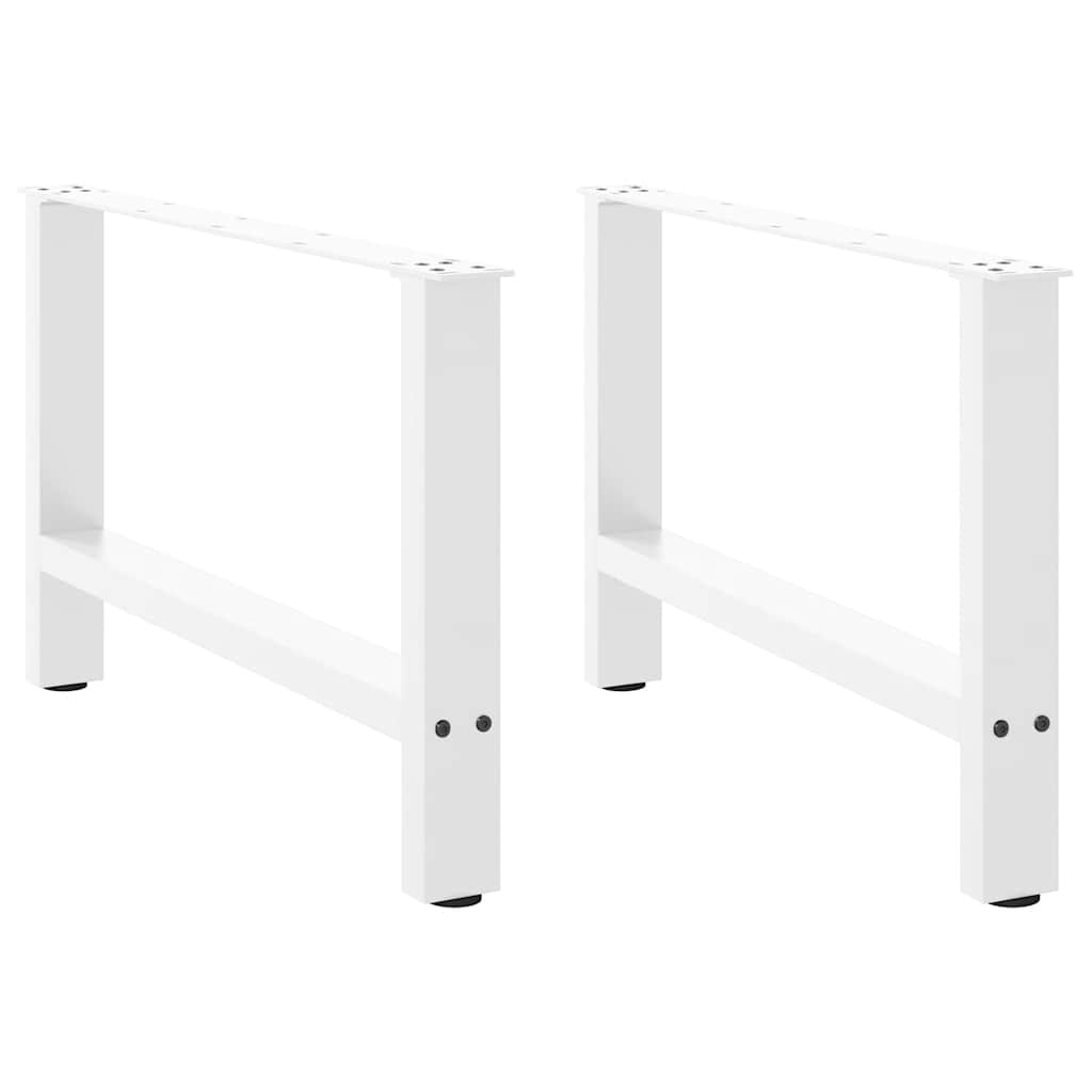 Coffee Table Legs White 2 pcs 70x(42-43) cm Steel