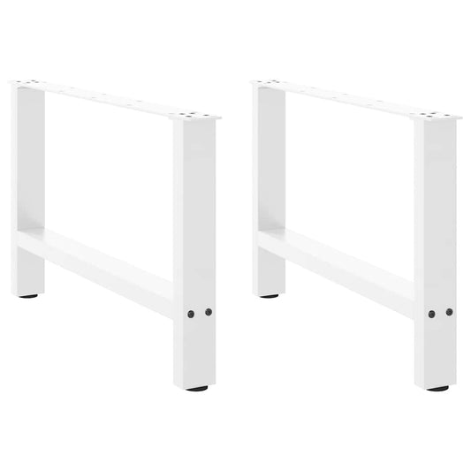 Coffee Table Legs White 2 pcs 70x(42-43) cm Steel
