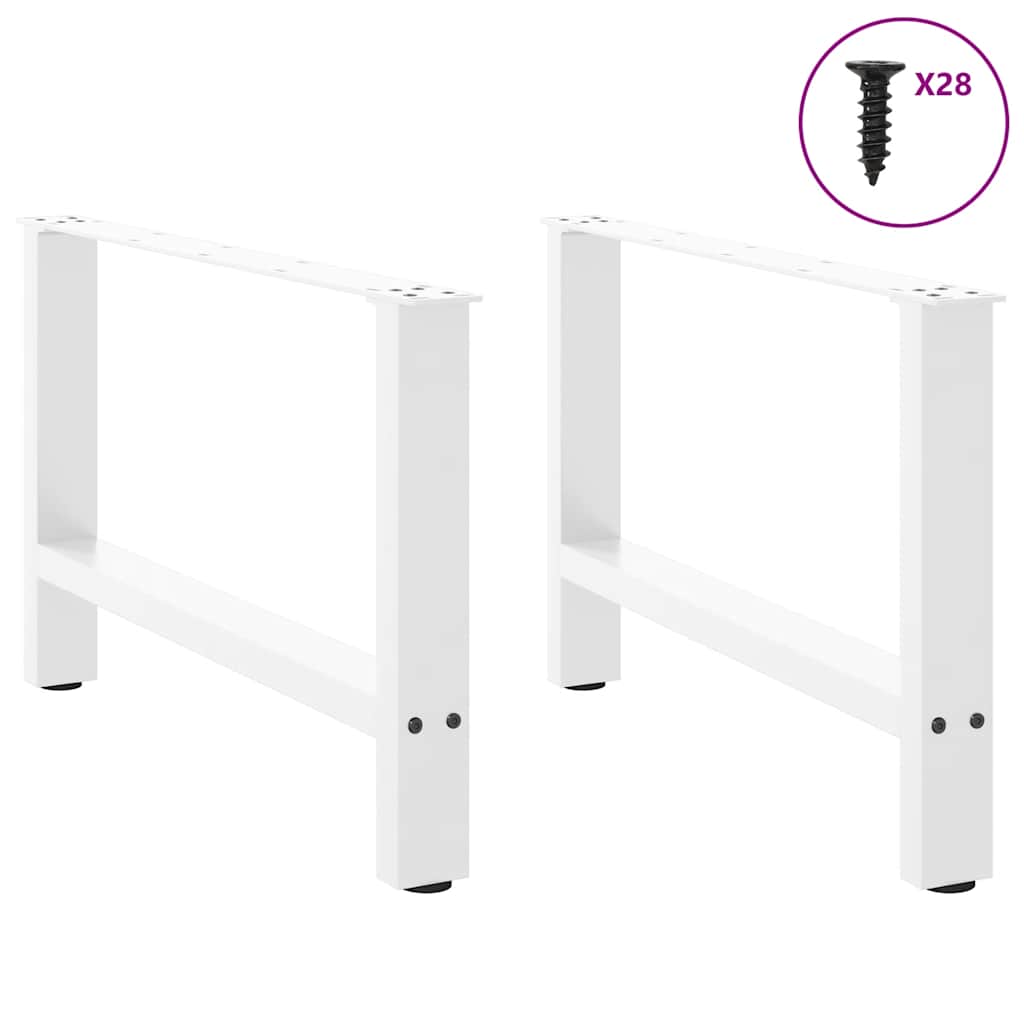Coffee Table Legs White 2 pcs 70x(42-43) cm Steel