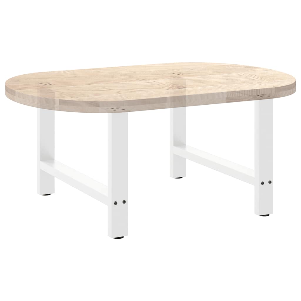Coffee Table Legs White 2 pcs 70x(42-43) cm Steel