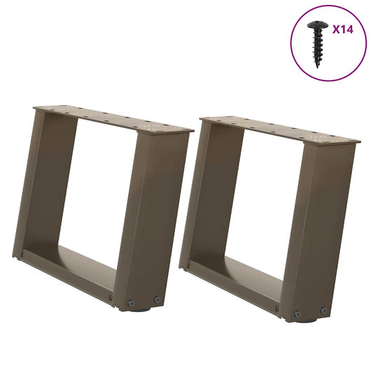 Coffee Table Legs U-Shaped 2 pcs Natural Steel 50x(30-31) cm Steel