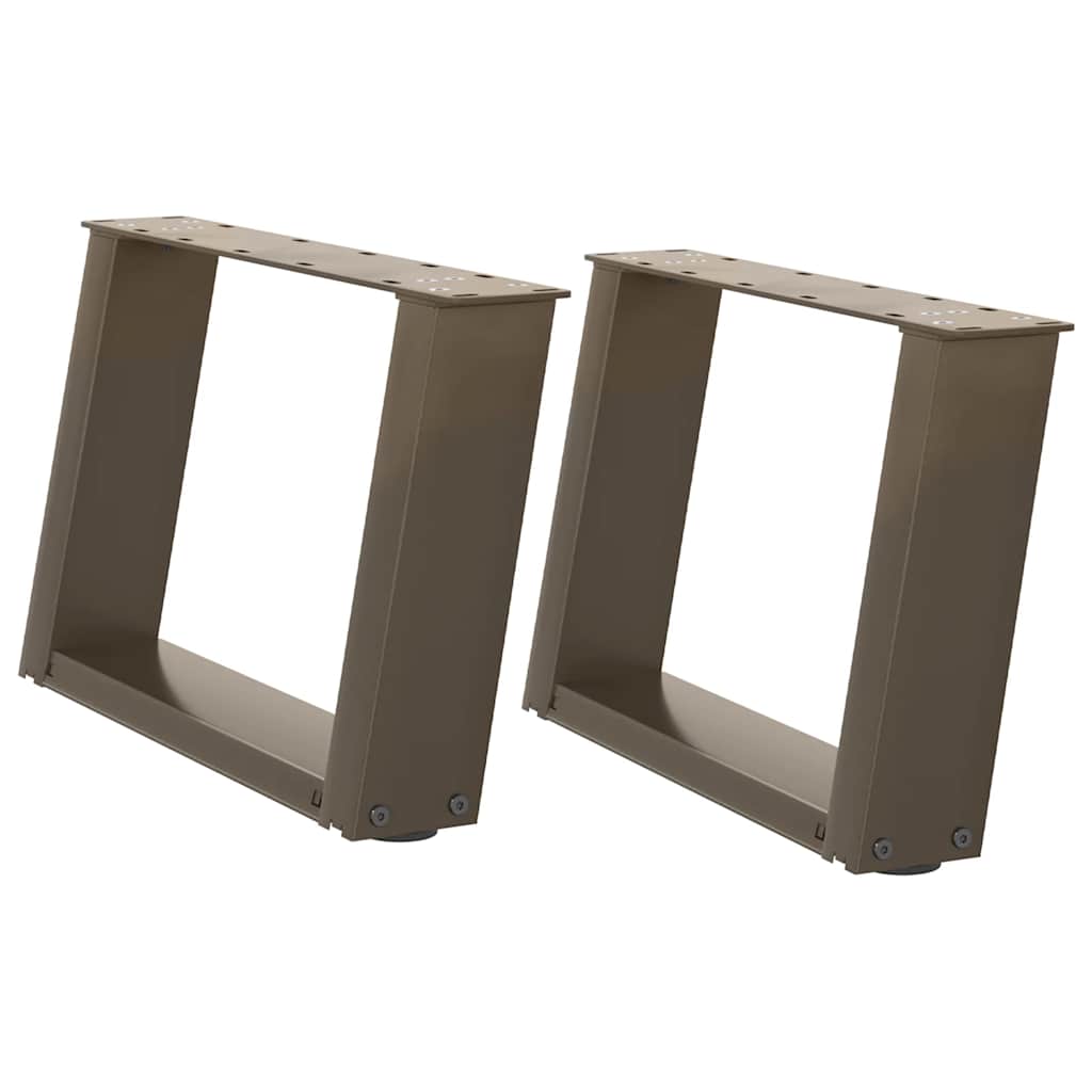 Coffee Table Legs U-Shaped 2 pcs Natural Steel 50x(30-31) cm Steel