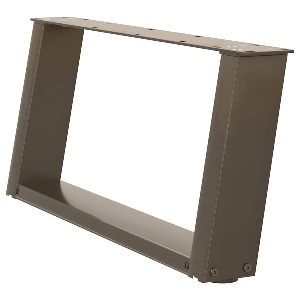 Coffee Table Legs U-Shaped 2 pcs Natural Steel 60x(30-31) cm Steel
