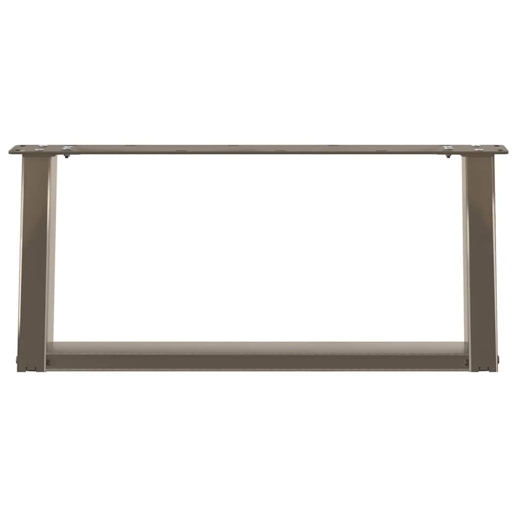Coffee Table Legs U-Shaped 2 pcs Natural Steel 60x(30-31) cm Steel