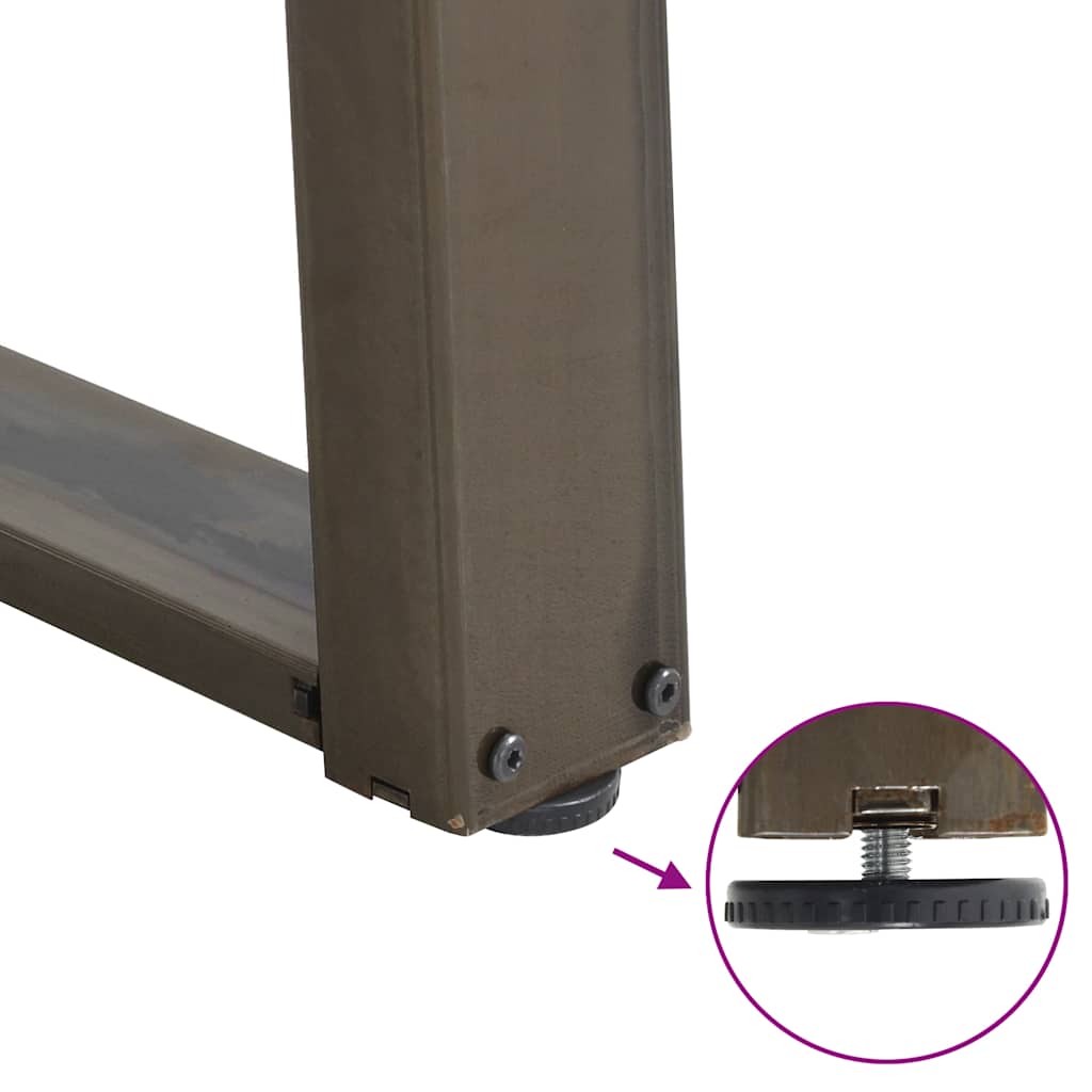 Coffee Table Legs U-Shaped 2 pcs Natural Steel 60x(30-31) cm Steel