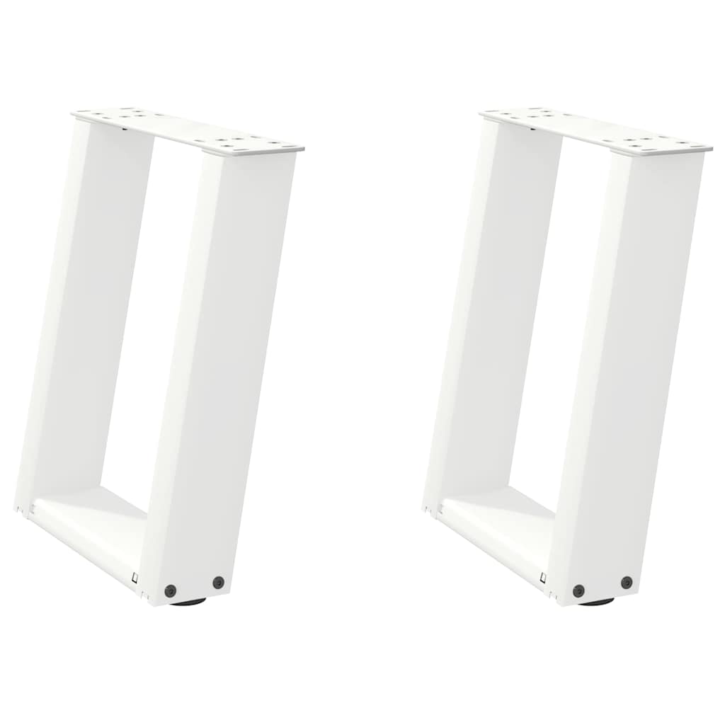 Coffee Table Legs U-Shaped 2 pcs White 28x(42-43) cm Steel