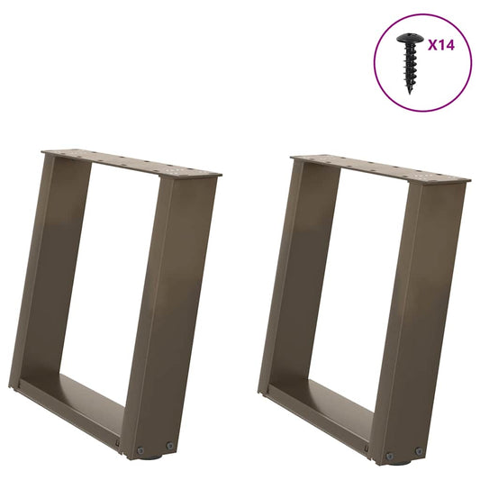 Coffee Table Legs U-Shaped 2 pcs Natural Steel 50x(42-43) cm Steel