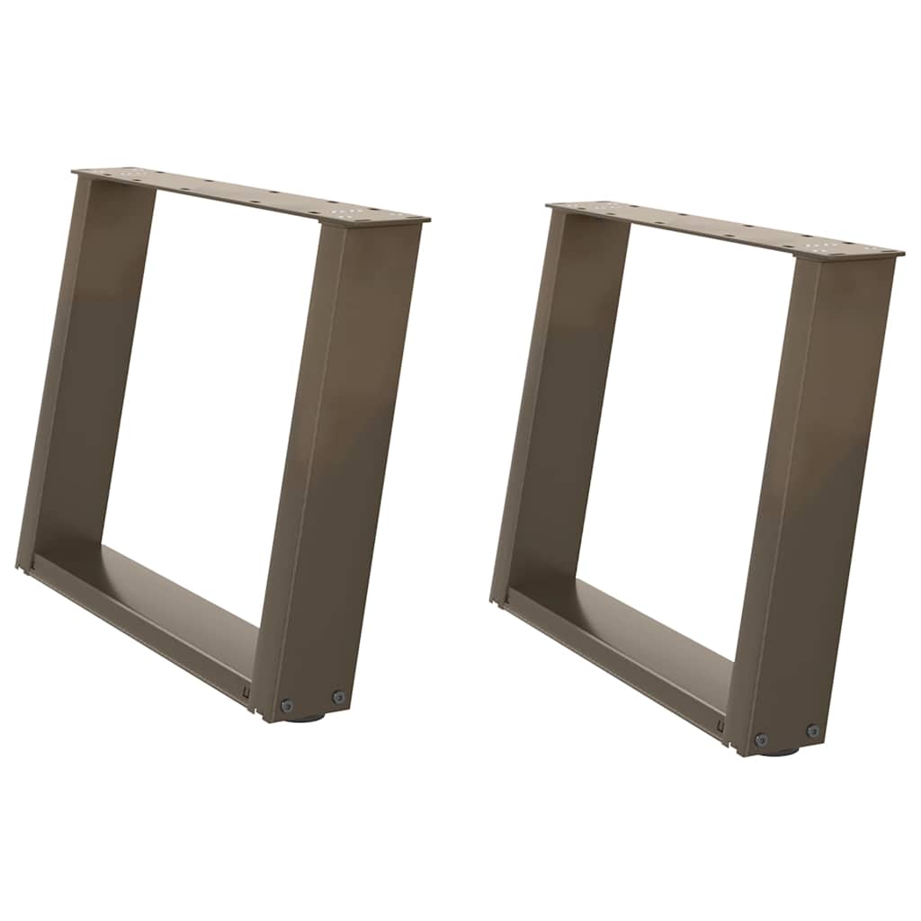 Coffee Table Legs U-Shaped 2 pcs Natural Steel 60x(42-43) cm Steel