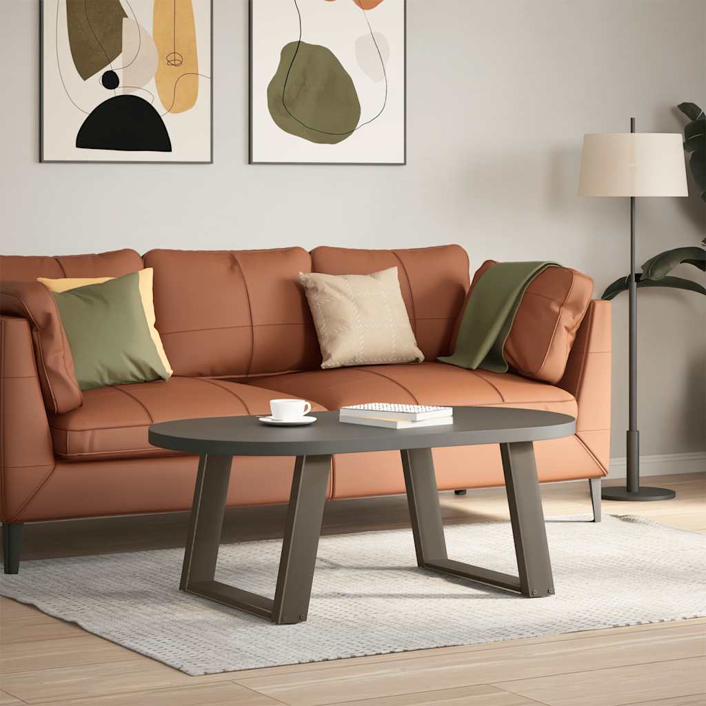 Coffee Table Legs U-Shaped 2 pcs Natural Steel 60x(42-43) cm Steel