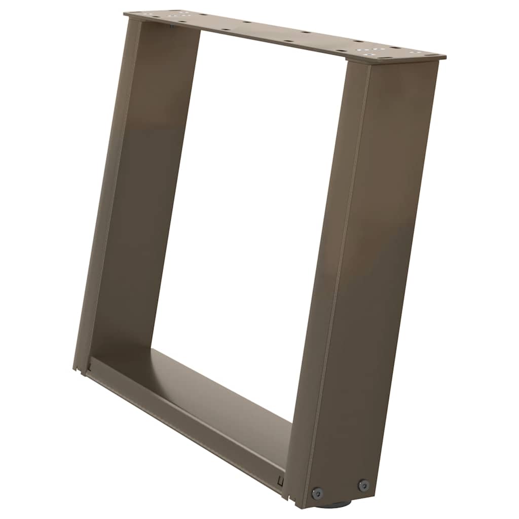 Coffee Table Legs U-Shaped 2 pcs Natural Steel 60x(42-43) cm Steel
