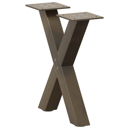 Coffee Table Legs X-Shaped 2 pcs Natural Steel 30x(30-31) cm Steel