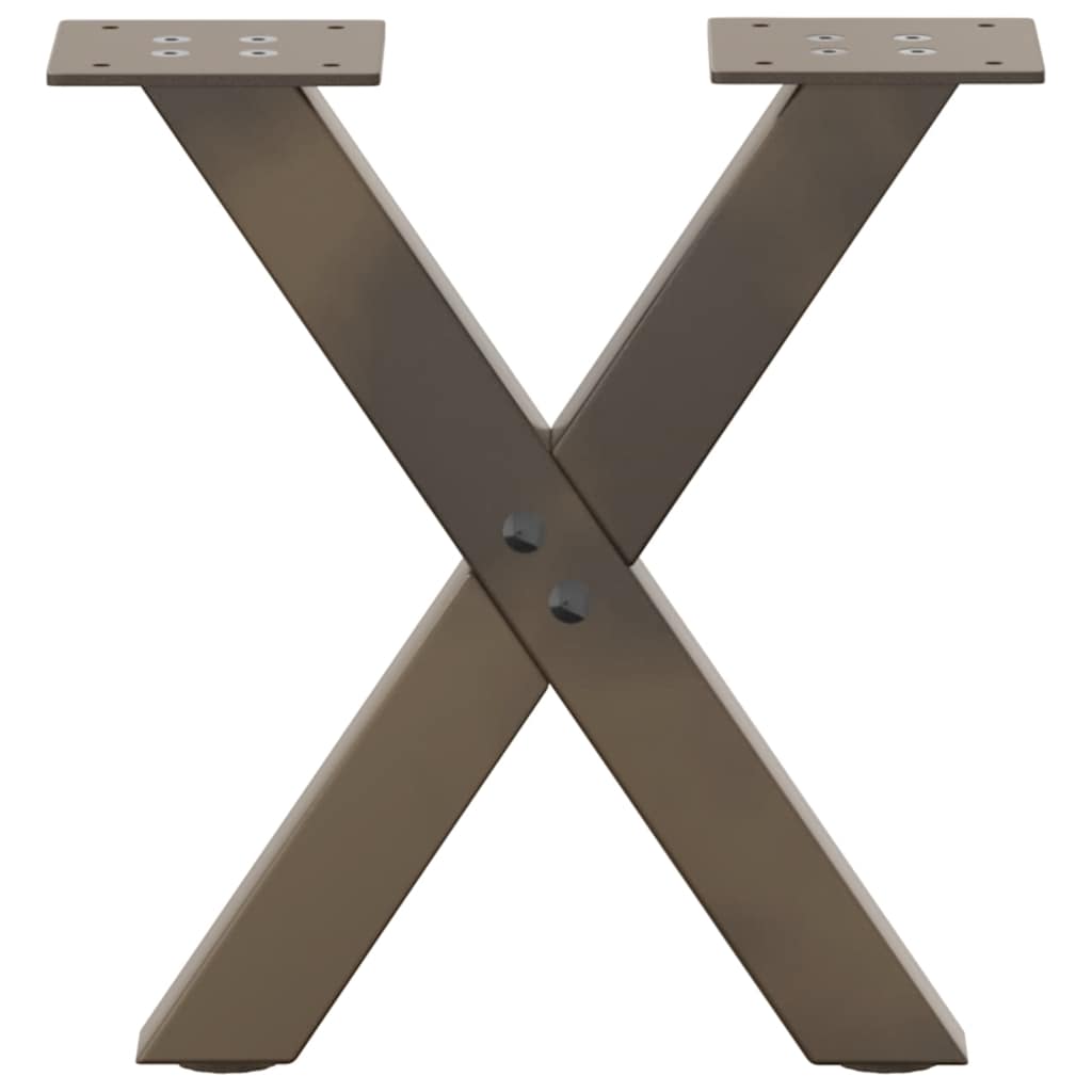 Coffee Table Legs X-Shaped 2 pcs Natural Steel 30x(30-31) cm Steel