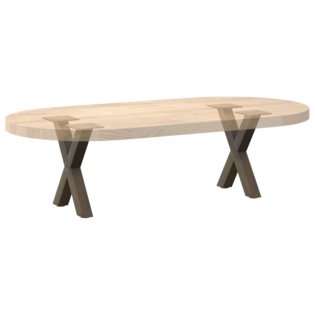 Coffee Table Legs X-Shaped 2 pcs Natural Steel 30x(30-31) cm Steel