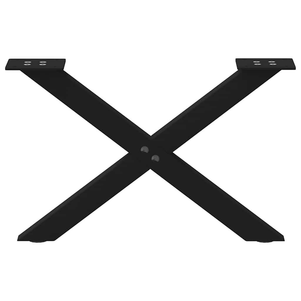Coffee Table Legs X-Shaped 2 pcs Black 50x(30-31) cm Steel