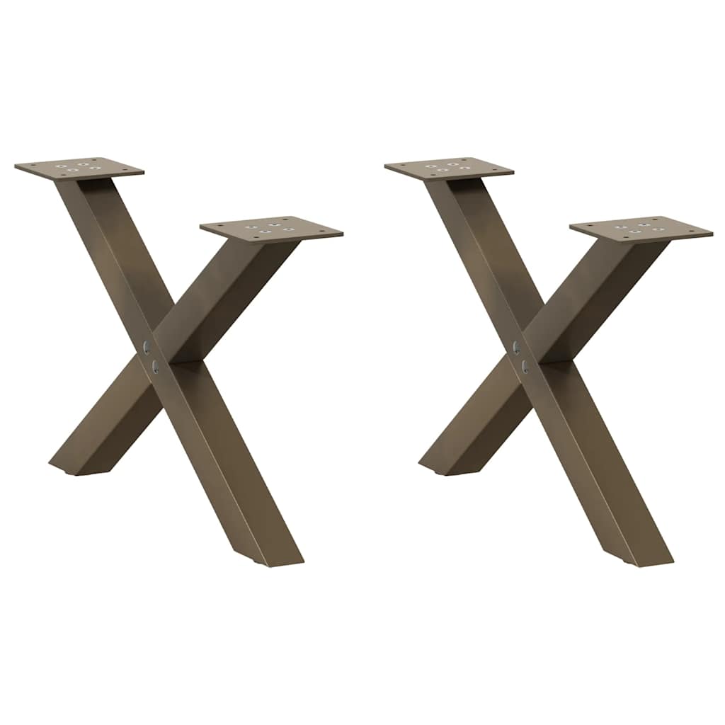 Coffee Table Legs X-Shaped 2 pcs Natural Steel 50x(30-31) cm Steel