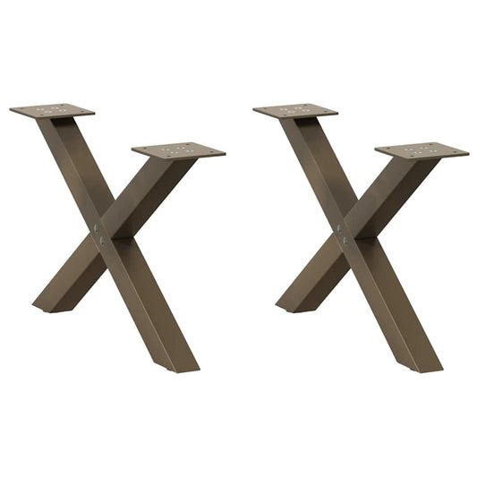 Coffee Table Legs X-Shaped 2 pcs Natural Steel 50x(30-31) cm Steel