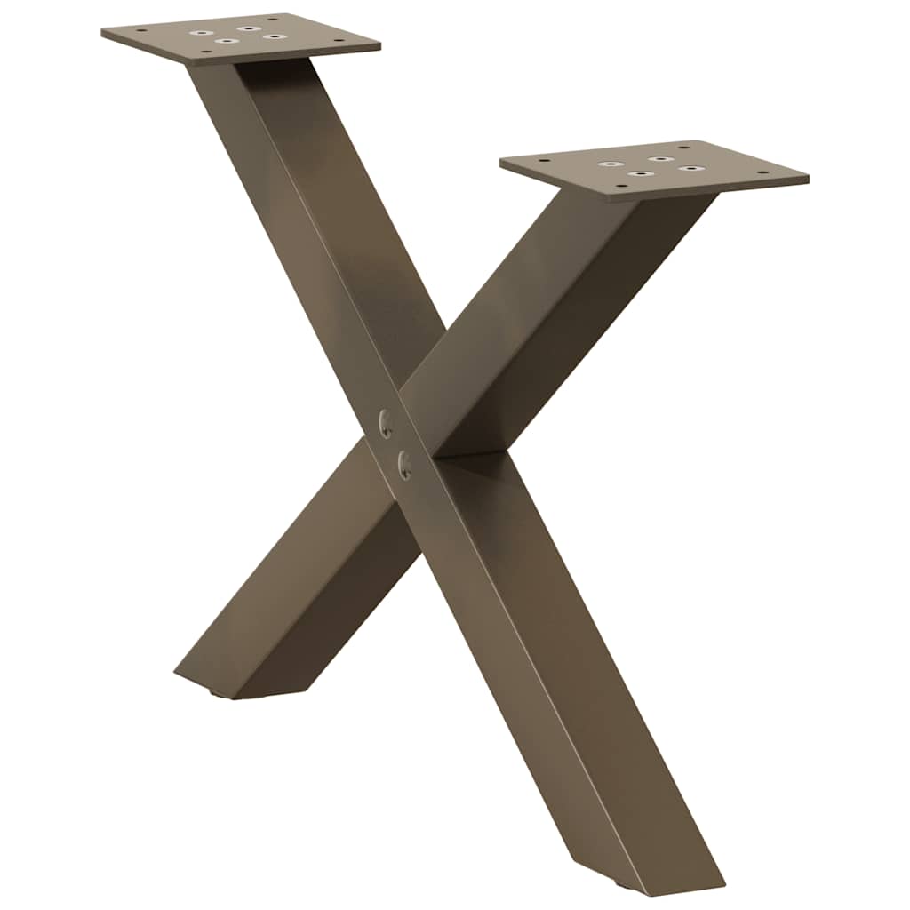 Coffee Table Legs X-Shaped 2 pcs Natural Steel 50x(30-31) cm Steel