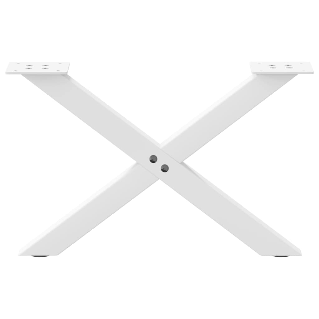 Coffee Table Legs X-Shaped 2 pcs White 60x(30-31) cm Steel