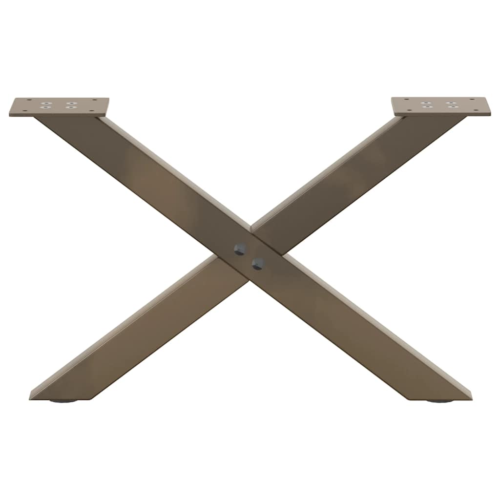 Coffee Table Legs X-Shaped 2 pcs Natural Steel 60x(30-31) cm Steel