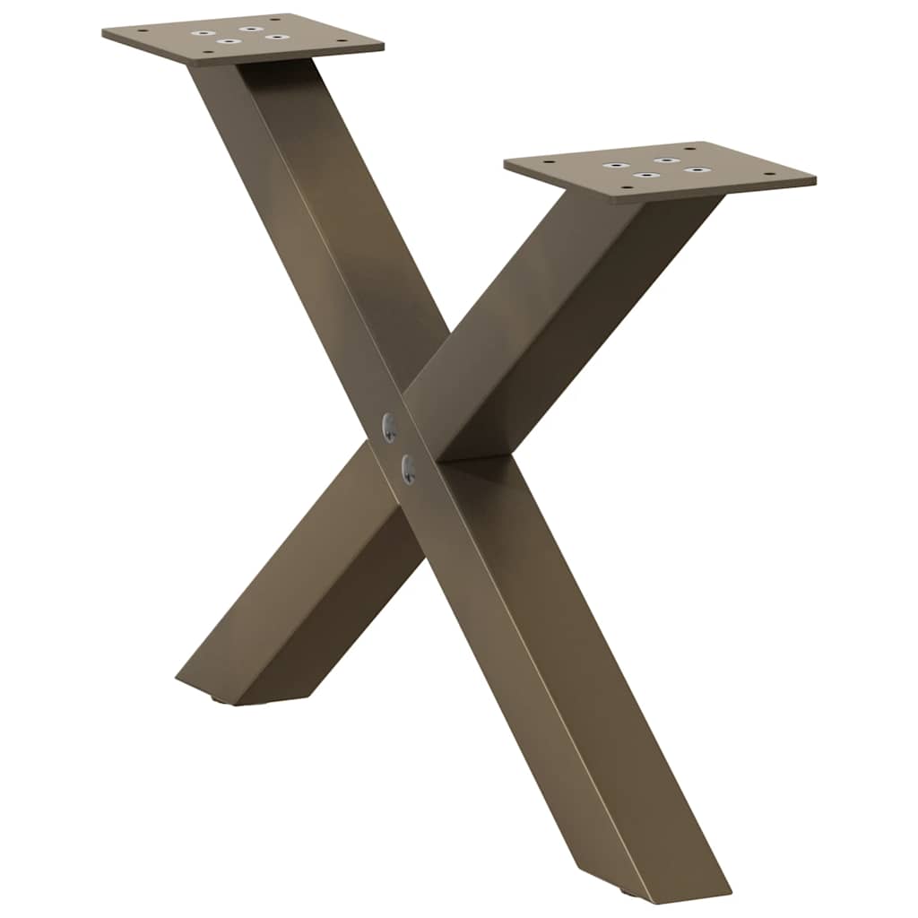 Coffee Table Legs X-Shaped 2 pcs Natural Steel 60x(30-31) cm Steel