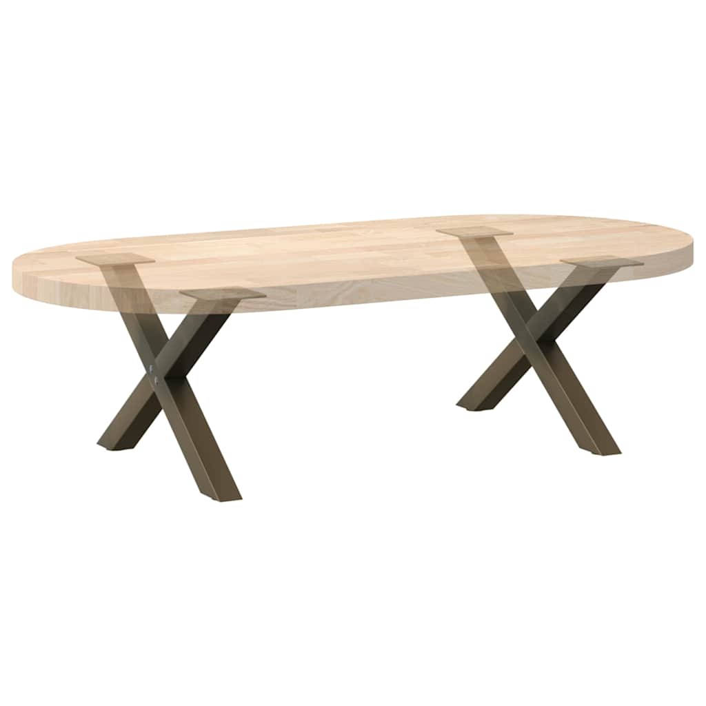 Coffee Table Legs X-Shaped 2 pcs Natural Steel 60x(30-31) cm Steel