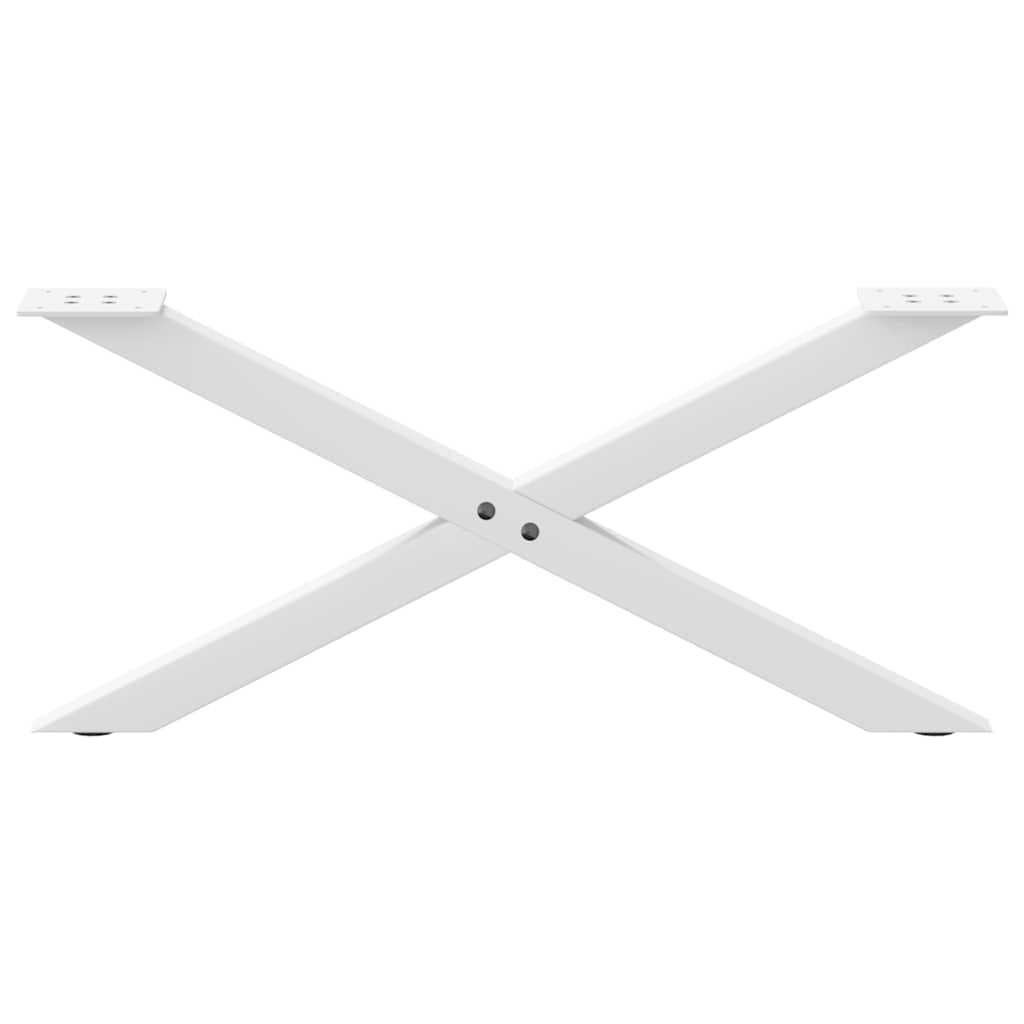 Coffee Table Legs X-Shaped 2 pcs White 70x(30-31) cm Steel