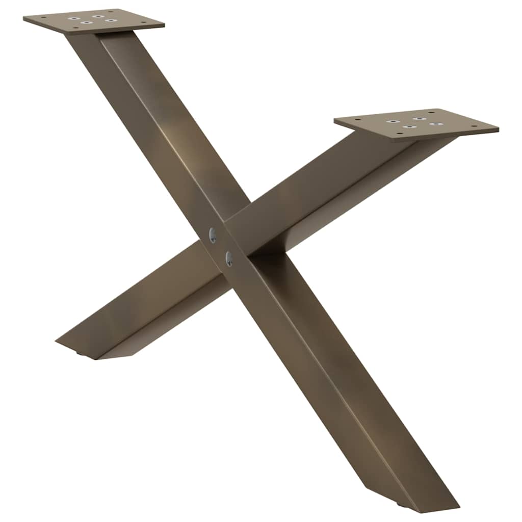 Coffee Table Legs X-Shaped 2 pcs Natural Steel 70x(30-31) cm Steel