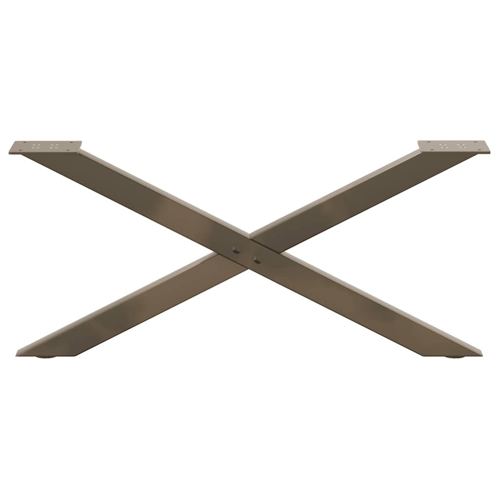 Coffee Table Legs X-Shaped 2 pcs Natural Steel 70x(30-31) cm Steel