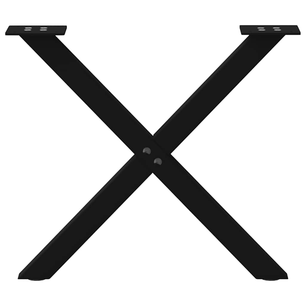 Coffee Table Legs X-Shaped 2 pcs Black 50x(42-43) cm Steel