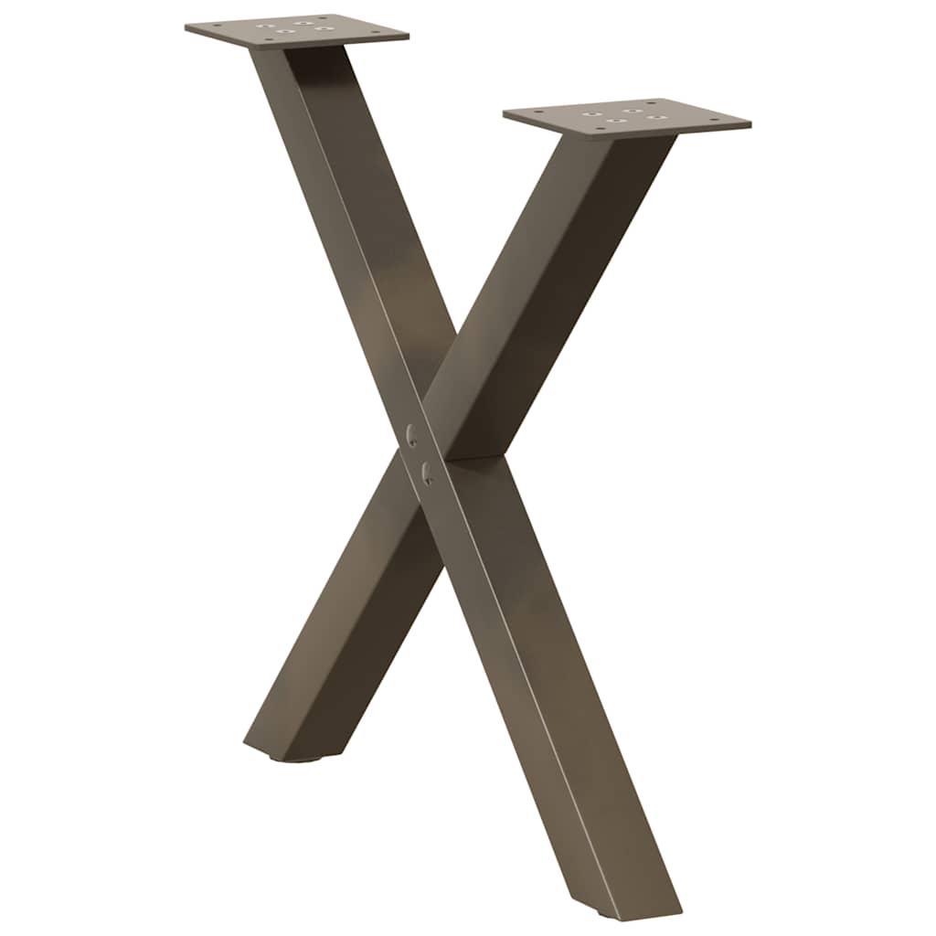 Coffee Table Legs X-Shaped 2 pcs Natural Steel 50x(42-43) cm Steel