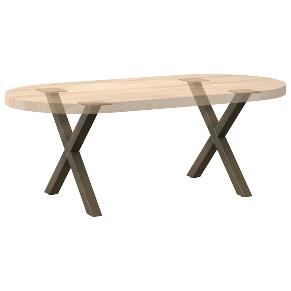 Coffee Table Legs X-Shaped 2 pcs Natural Steel 50x(42-43) cm Steel