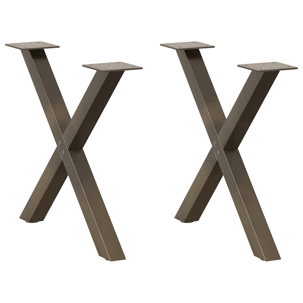 Coffee Table Legs X-Shaped 2 pcs Natural Steel 60x(42-43) cm Steel