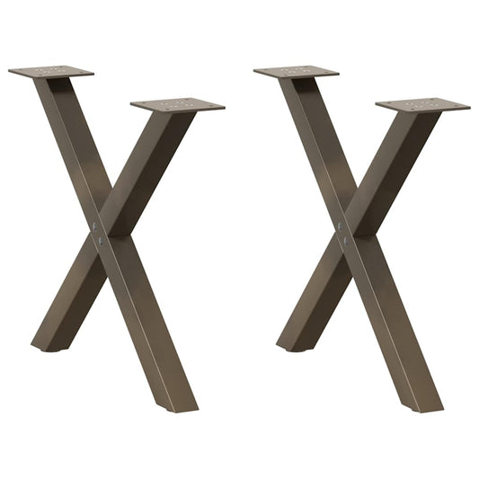 Coffee Table Legs X-Shaped 2 pcs Natural Steel 60x(42-43) cm Steel