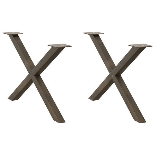 Coffee Table Legs X-Shaped 2 pcs Natural Steel 70x(42-43) cm Steel