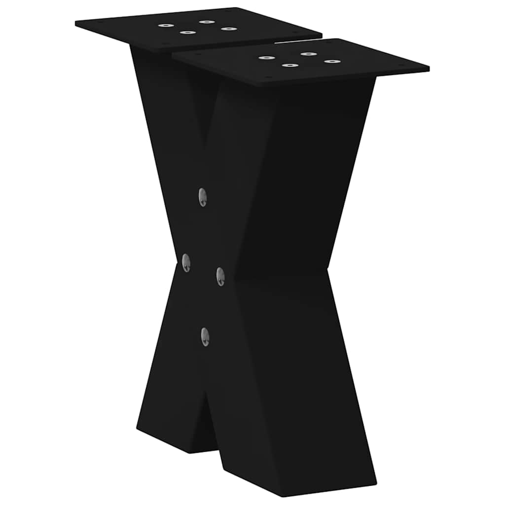 Coffee Table Legs X-Shaped 2 pcs Black 30x(30-31) cm Steel