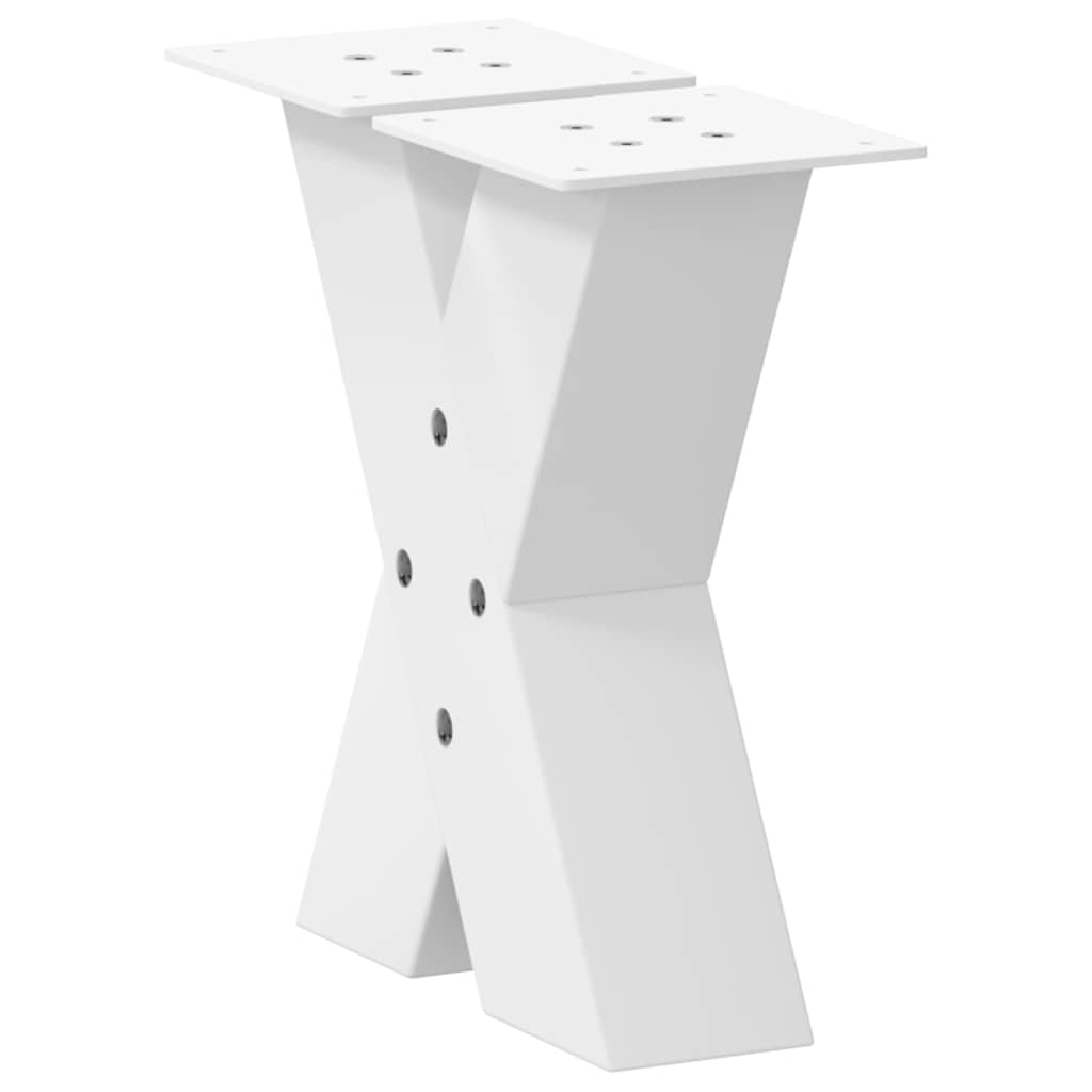 Coffee Table Legs X-Shaped 2 pcs White 30x(30-31) cm Steel