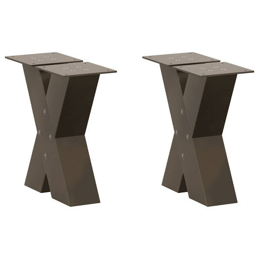 Coffee Table Legs X-Shaped 2 pcs Natural Steel 30x(30-31) cm Steel
