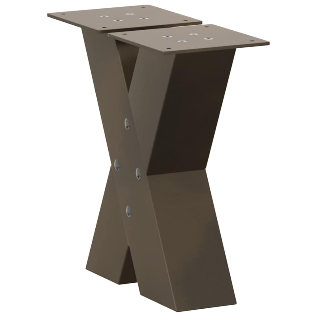 Coffee Table Legs X-Shaped 2 pcs Natural Steel 30x(30-31) cm Steel