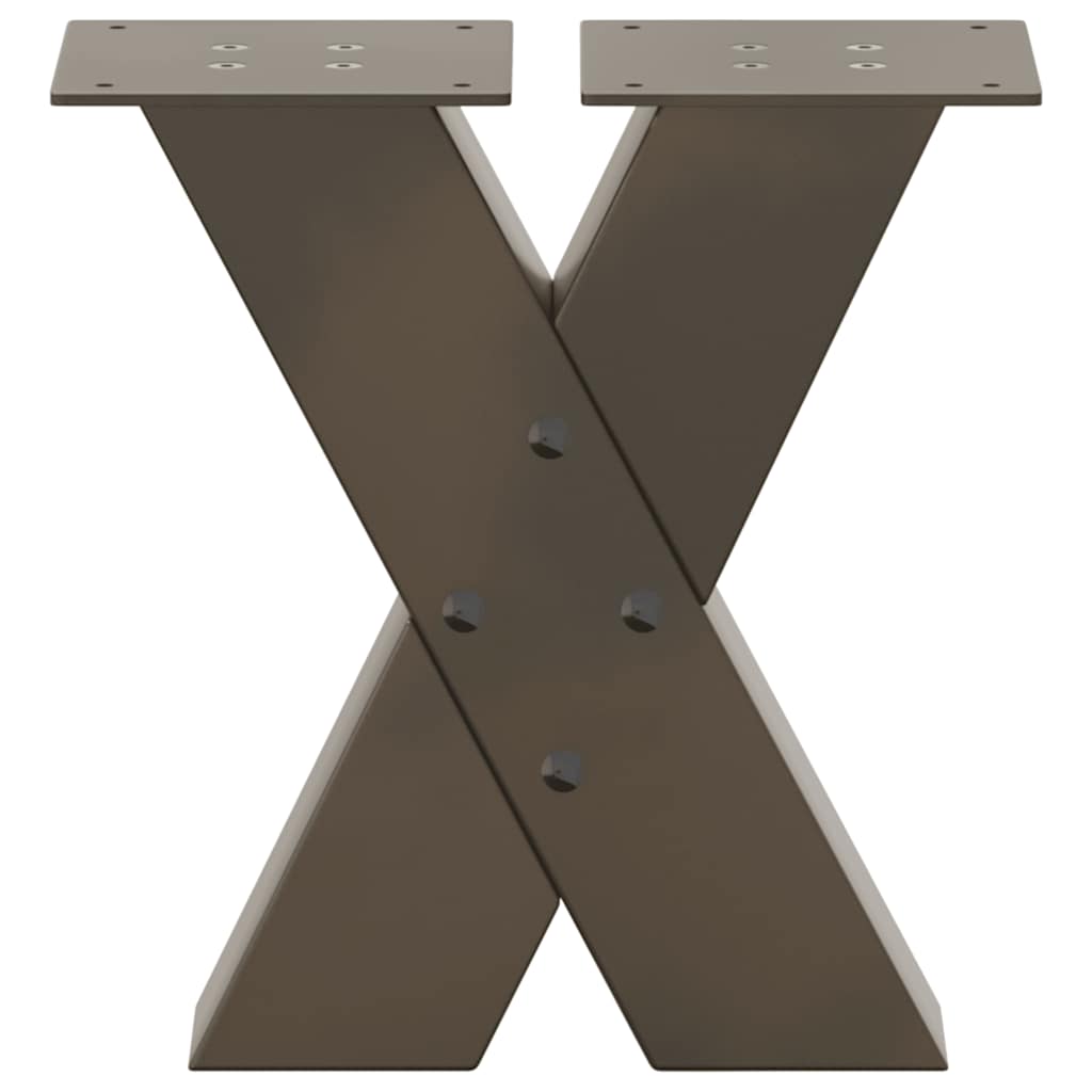 Coffee Table Legs X-Shaped 2 pcs Natural Steel 30x(30-31) cm Steel