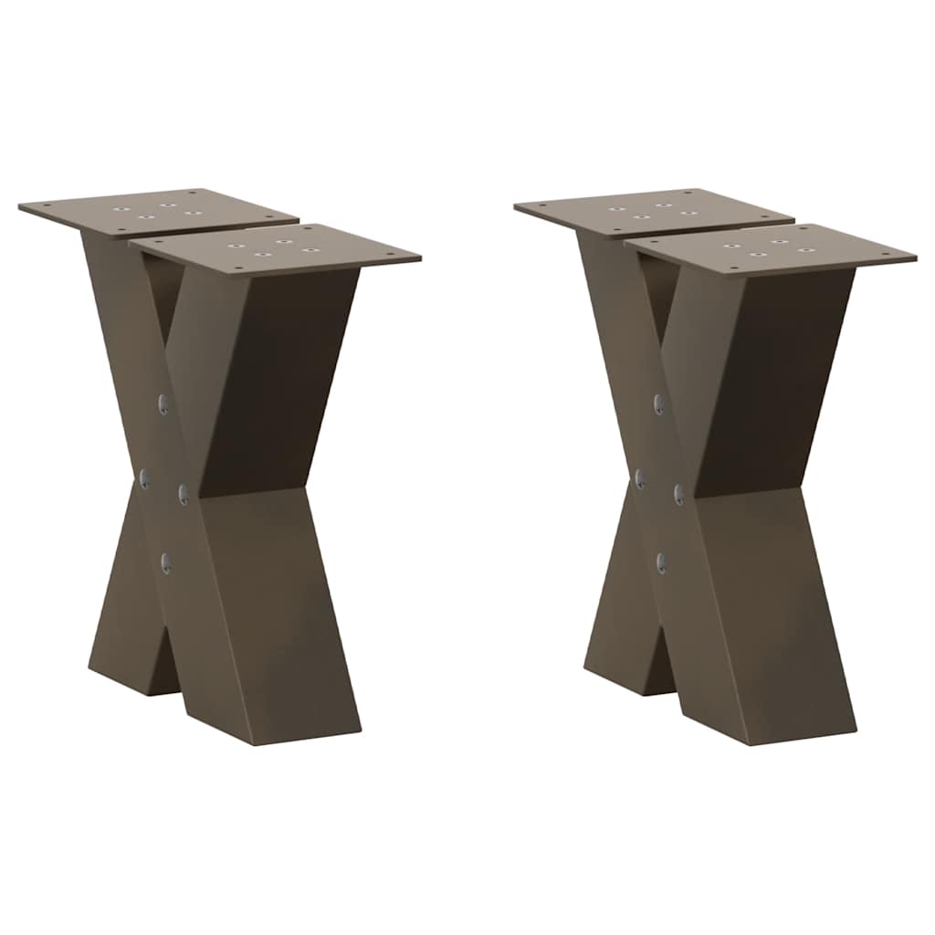 Coffee Table Legs X-Shaped 2 pcs Natural Steel 40x(30-31) cm Steel