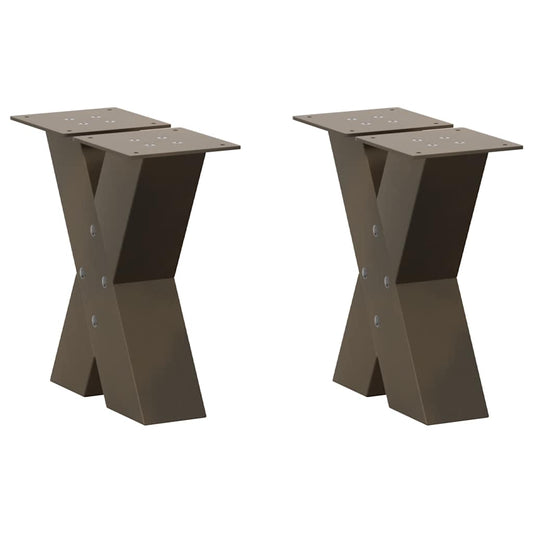 Coffee Table Legs X-Shaped 2 pcs Natural Steel 40x(30-31) cm Steel