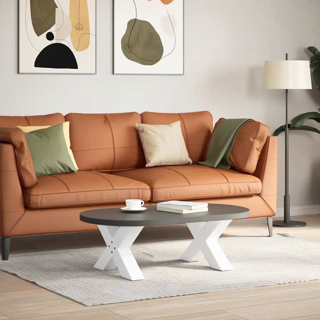 Coffee Table Legs X-Shaped 2 pcs White 50x(30-31) cm Steel