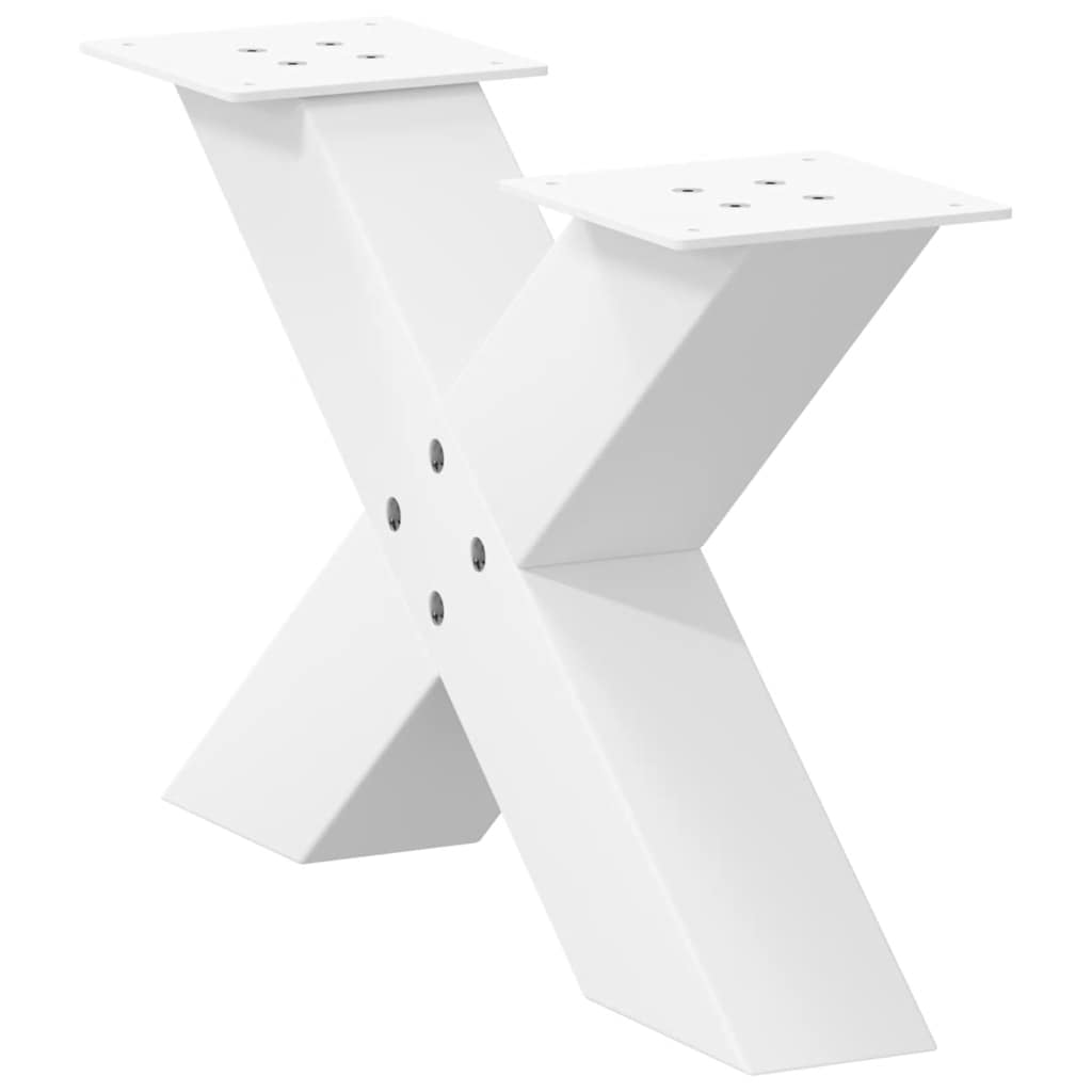Coffee Table Legs X-Shaped 2 pcs White 50x(30-31) cm Steel