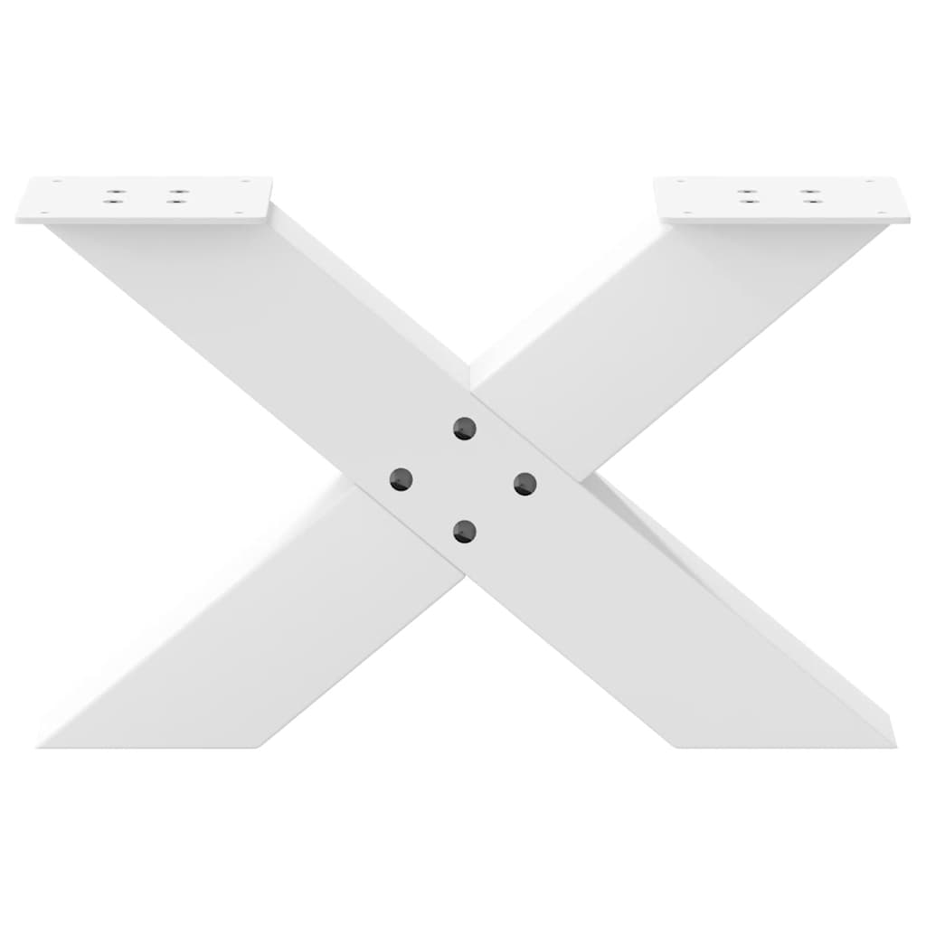 Coffee Table Legs X-Shaped 2 pcs White 50x(30-31) cm Steel